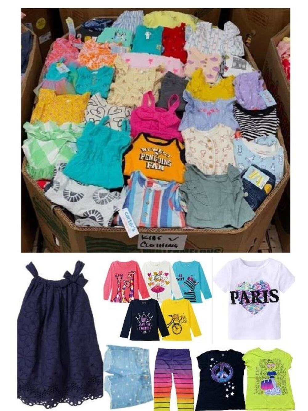 Lot of 100pcs Mix Kids Girls Clothes Bulk Wholesale Resale Consignment Siz 0-6T